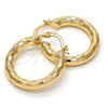 Oro Laminado Small Hoop, Gold Filled Style Hollow Design, Diamond Cutting Finish, Golden Finish, 5.139.044.25