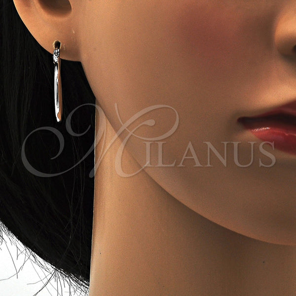 White Gold Filled Hoop Earrings — Small Hoop Polished 5. — alternate product view — SKU 109540 | Oro Laminado Blanco aretes de aro — Small Hoop pulido 5. — SKU 109540