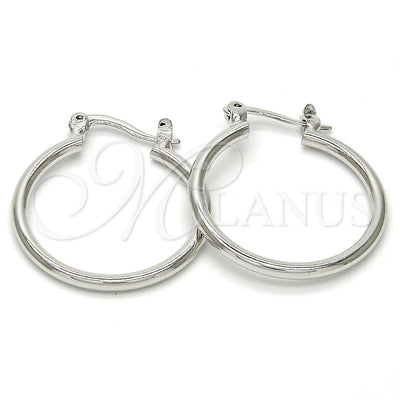Oro Laminado Blanco aretes de aro — Small Hoop pulido 5. por Mayoreo, vista principal del producto