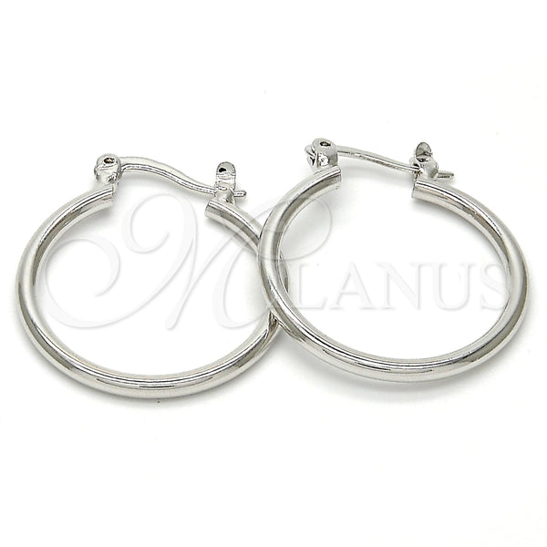 White Gold Filled Hoop Earrings — Small Hoop Polished 5. — main product view — SKU 109540 | Oro Laminado Blanco aretes de aro — Small Hoop pulido 5. — SKU 109540