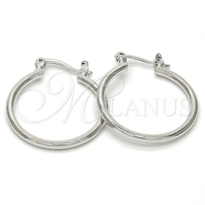 White Gold Filled Hoop Earrings — Small Hoop Polished 5. — main product view — SKU 109540 | Oro Laminado Blanco aretes de aro — Small Hoop pulido 5. — SKU 109540