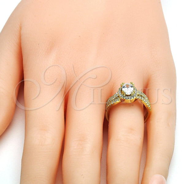 Gold Filled Ring — Multi Stone Ring with White Cubic Zirconia and — main product view — SKU 109553 | Oro Laminado anillo — Multi Stone Ring with blanco Cubic Zirconia and — SKU 109553