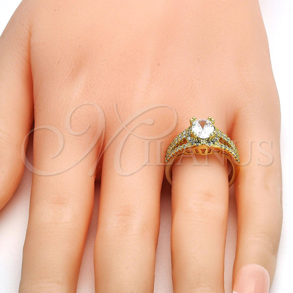 Gold Filled Ring — Multi Stone Ring with White Cubic Zirconia and — main product view — SKU 109574 | Oro Laminado anillo — Multi Stone Ring with blanco Cubic Zirconia and — SKU 109574