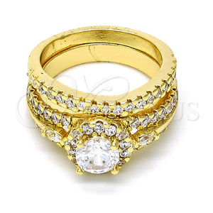 Gold Filled Ring — Wedding Ring Duo Design with White Cubic Zirconia — main product view — SKU 109595 | Oro Laminado anillo — Wedding Ring Duo diseño with blanco Cubic Zirconia — SKU 109595