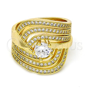 Gold Filled Ring — Wedding Ring Duo Design with White Cubic Zirconia — main product view — SKU 109608 | Oro Laminado anillo — Wedding Ring Duo diseño with blanco Cubic Zirconia — SKU 109608