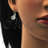 Rhodium Plated Leverback Earring, Disco Design, with Crystal Swarovski Crystals, Polished, Rhodium Finish, 02.239.0009.1