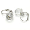 Rhodium Plated Leverback Earring, Disco Design, with Crystal Swarovski Crystals, Polished, Rhodium Finish, 02.239.0009.1