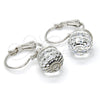 Rhodium Plated Leverback Earring, Disco Design, with Crystal Swarovski Crystals, Polished, Rhodium Finish, 02.239.0009.1