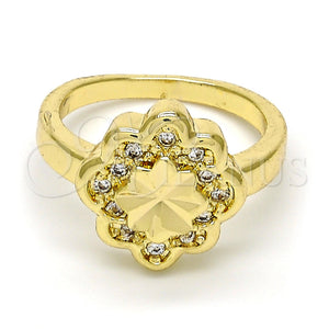 Gold Filled Ring — Multi Stone Ring Flower Design with White Micro — main product view — SKU 109638 | Oro Laminado anillo — Multi Stone Ring flor diseño with blanco Micro — SKU 109638