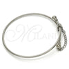 Stainless Steel Individual Bangle, Love Design, with White Crystal, Polished, Steel Finish, 07.258.0001.05 (02 MM Thickness, Size 5 (2.50 Diameter))