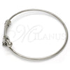 Stainless Steel Individual Bangle, Love Design, with White Crystal, Polished, Steel Finish, 07.258.0001.05 (02 MM Thickness, Size 5 (2.50 Diameter))