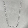Rhodium Gold Filled Basic Necklace, Rope Design, Polished, Rhodium Finish, 04.64.0001.1.22 (01 MM Thickness, 22 Inches Length)
