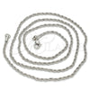 Rhodium Gold Filled Basic Necklace, Rope Design, Polished, Rhodium Finish, 04.64.0001.1.24 (01 MM Thickness, 24 Inches Length)
