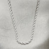 Rhodium Gold Filled Basic Necklace, Rope Design, Polished, Rhodium Finish, 5.222.036.1.20 (02 MM Thickness, 20 Inches Length)