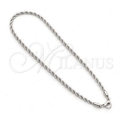 Rhodium Gold Filled Basic Necklace, Rope Design, Polished, Rhodium Finish, 5.222.036.1.24 (02 MM Thickness, 24 Inches Length)