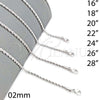 Rhodium Gold Filled Basic Necklace, Rope Design, Polished, Rhodium Finish, 5.222.036.1.24 (02 MM Thickness, 24 Inches Length)