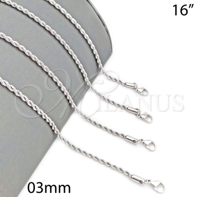 Collar de Oro Laminado con Rodio 5.222.035.1.16 de Oro Laminado Blanco por Mayoreo, vista principal del producto