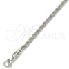 Rhodium Plated Basic Necklace, Rope Design, Polished, Rhodium Finish, 5.222.034.1.26