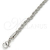 Rhodium Gold Filled Basic Necklace, Rope Design, Polished, Rhodium Finish, 5.222.033.1.24 (05 MM Thickness, 24 Inches Length)