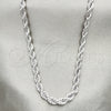 Rhodium Gold Filled Basic Necklace, Rope Design, Polished, Rhodium Finish, 5.222.033.1.24 (05 MM Thickness, 24 Inches Length)