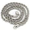 Rhodium Gold Filled Basic Necklace, Rope Design, Polished, Rhodium Finish, 5.222.033.1.28 (05 MM Thickness, 28 Inches Length)