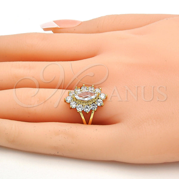 Gold Filled Ring — Multi Stone Ring with White Cubic Zirconia Polished — main product view — SKU 109834 | Oro Laminado anillo — Multi Stone Ring with blanco Cubic Zirconia pulido — SKU 109834