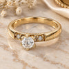Oro Laminado Wedding Ring, Gold Filled Style with White Cubic Zirconia, Polished, Golden Finish, 5.164.020.08 (Size 8)