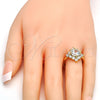 Oro Laminado Multi Stone Ring, Gold Filled Style with White and White Cubic Zirconia, Polished, Golden Finish, 01.205.0002.3.09 (Size 9)