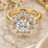 Oro Laminado Multi Stone Ring, Gold Filled Style with White and White Cubic Zirconia, Polished, Golden Finish, 01.205.0002.3.09 (Size 9)