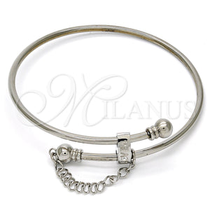 Stainless Steel Jewelry — Individual Bangle Love Design with White Crystal Polished — main product view — SKU 109919 | Acero Inoxidable joyería — Individual Bangle Love diseño with cristal blanco pulido — SKU 109919