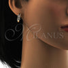 Oro Laminado Huggie Hoop, Gold Filled Style Baguette Design, with White Cubic Zirconia, Polished, Golden Finish, 02.210.0031.15