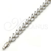 White Gold Filled Bracelet — Tennis Bracelet Leaf Design with White Cubic Zirconia — alternate product view — SKU 109992 | Oro Laminado Blanco brazalete — Tennis Bracelet Leaf diseño with blanco Cubic Zirconia — SKU 109992
