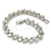 White Gold Filled Bracelet — Tennis Bracelet Leaf Design with White Cubic Zirconia — alternate product view — SKU 109992 | Oro Laminado Blanco brazalete — Tennis Bracelet Leaf diseño with blanco Cubic Zirconia — SKU 109992