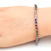 Rhodium Gold Filled Tennis Bracelet, with Multicolor Cubic Zirconia, Polished, Rhodium Finish, 03.210.0019.3.08 (04 MM Thickness, 8 Inches Length)