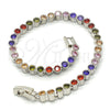 White Gold Filled Bracelet — Tennis Bracelet with Multicolor Cubic Zirconia Polished 03. — alternate product view — SKU 109996 | Oro Laminado Blanco brazalete — Tennis Bracelet with Multicolor Cubic Zirconia pulido 03. — SKU 109996