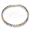 White Gold Filled Bracelet — Tennis Bracelet with Multicolor Cubic Zirconia Polished 03. — main product view — SKU 109996 | Oro Laminado Blanco brazalete — Tennis Bracelet with Multicolor Cubic Zirconia pulido 03. — SKU 109996