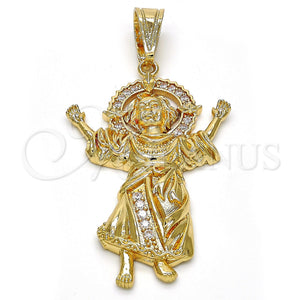Gold Filled Pendant — Religious Pendant Divino NiÃ±o Design with White Cubic — main product view — SKU 110010 | Oro Laminado dije — Religious Pendant Divino NiÃ±o diseño with blanco Cubic — SKU 110010