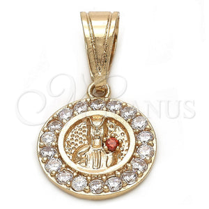 Gold Filled Pendant — Religious Pendant Santa Barbara Design with White and — main product view — SKU 110113 | Oro Laminado dije — Religious Pendant Santa Barbara diseño with blanco and — SKU 110113