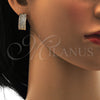 Oro Laminado Huggie Hoop, Gold Filled Style with White Cubic Zirconia, Polished, Golden Finish, 02.260.0006.20
