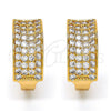 Oro Laminado Huggie Hoop, Gold Filled Style with White Cubic Zirconia, Polished, Golden Finish, 02.260.0006.20