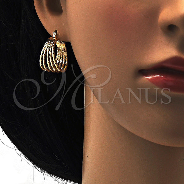 Gold Filled Hoop Earrings — Small Hoop Polished 02. — alternate product view — SKU 110232 | Oro Laminado aretes de aro — Small Hoop pulido 02. — SKU 110232