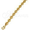 Oro Laminado Basic Necklace, Gold Filled Style Puff Mariner Design, Polished, Golden Finish, 04.63.1311.24 (08 MM Thickness, 24 Inches Length)