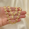 Oro Laminado Basic Necklace, Gold Filled Style Puff Mariner Design, Polished, Golden Finish, 04.63.1311.30 (Thickness, 30 Inches Length)