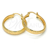 Oro Laminado Medium Hoop, Gold Filled Style Diamond Cutting Finish, Golden Finish, 02.261.0003.30