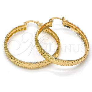 Gold Filled Hoop Earrings — Medium Hoop Diamond Cutting 02. — main product view — SKU 110281 | Oro Laminado aretes de aro — Medium Hoop Diamond Cutting 02. — SKU 110281