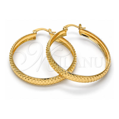 Oro Laminado Medium Hoop, Gold Filled Style Diamond Cutting Finish, Golden Finish, 02.261.0003.40