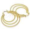 Oro Laminado Medium Hoop, Gold Filled Style Twist Design, Polished, Golden Finish, 02.261.0007.40