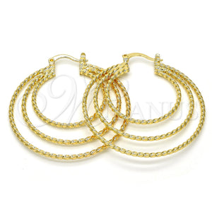 Gold Filled Hoop Earrings — Medium Hoop Twist Design Polished 02. — main product view — SKU 110285 | Oro Laminado aretes de aro — Medium Hoop Twist diseño pulido 02. — SKU 110285