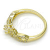 Oro Laminado Multi Stone Ring, Gold Filled Style with White Cubic Zirconia and White Micro Pave, Polished, Golden Finish, 01.99.0084.07 (Size 7)