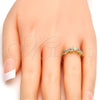 Oro Laminado Multi Stone Ring, Gold Filled Style with White Cubic Zirconia and White Micro Pave, Polished, Golden Finish, 01.99.0084.08 (Size 8)